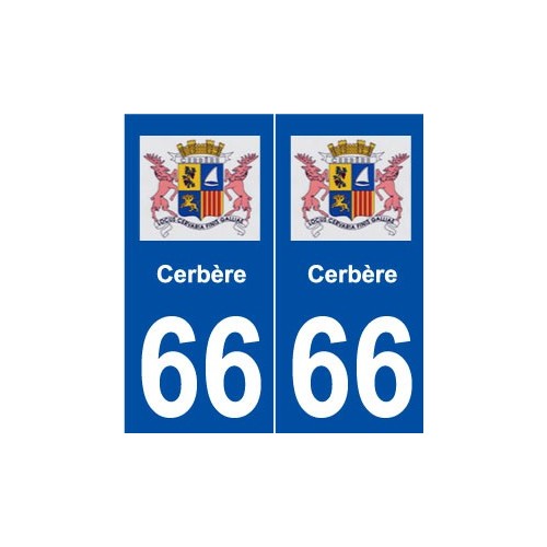 66 Cerbère logo autocollant plaque ville