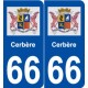 66 Cerbère logo autocollant plaque ville