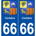 66 Cerbère blason autocollant plaque ville sticker