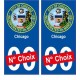 Chicago USA ville Autocollant plaque immatriculation auto sticker numéro au choix sticker city