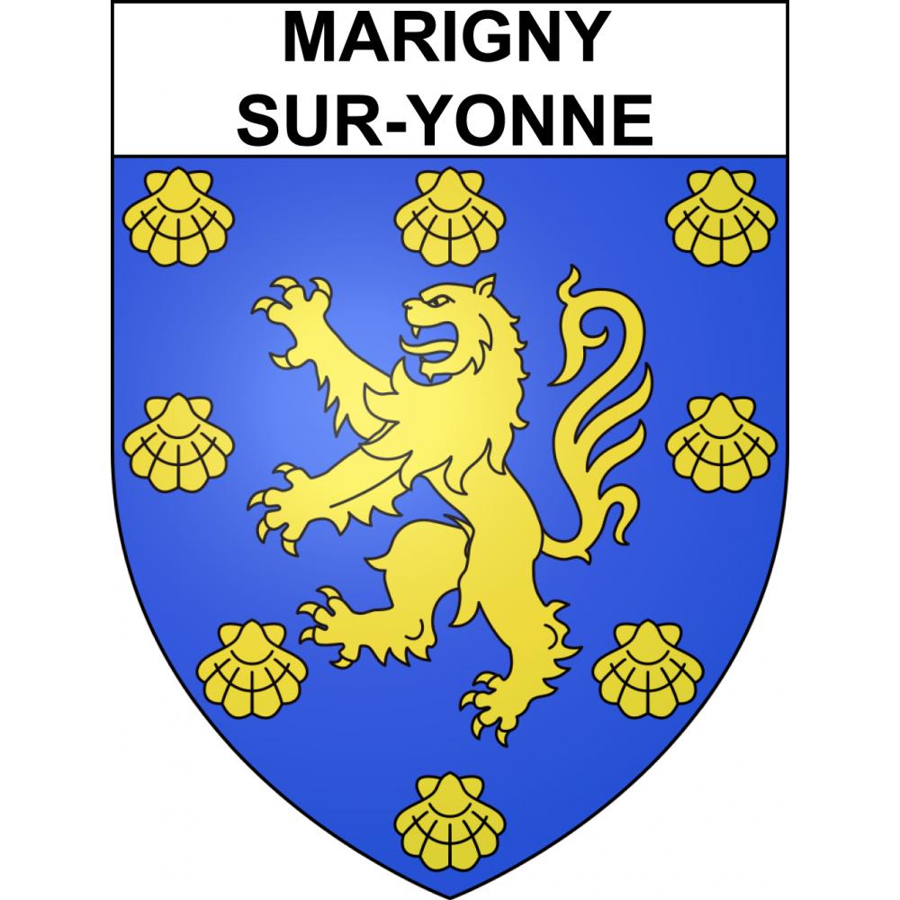 Pegatinas escudo de armas de Marigny-sur-Yonne adhesivo de la etiqueta engomada