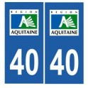 40 Landes sticker plate aquitaine sticker