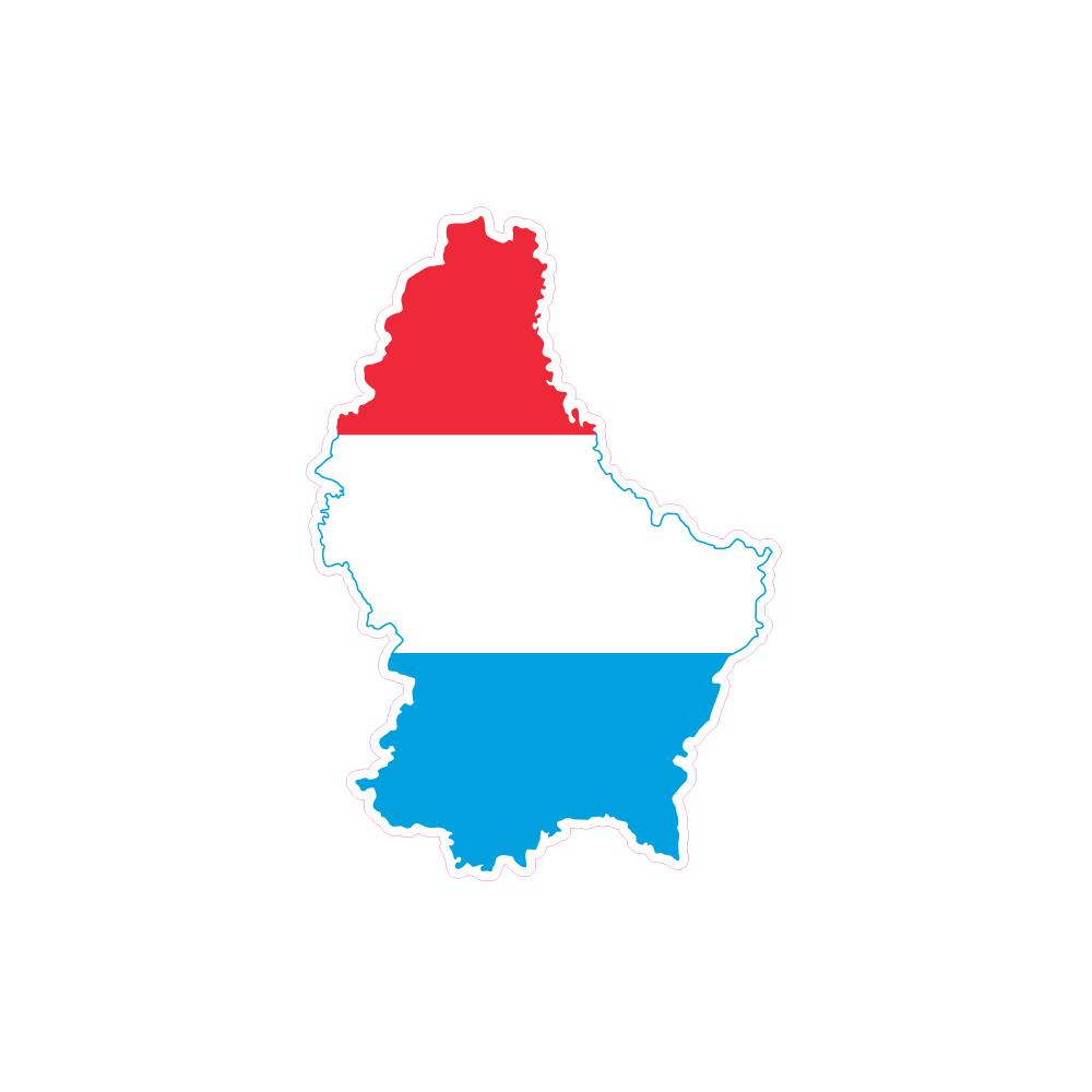 Autocollant Drapeau Luxembourg Luxembourg sticker drapeau carte adhésif flag map