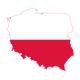Autocollant Drapeau Poland Pologne sticker drapeau carte adhésif flag map