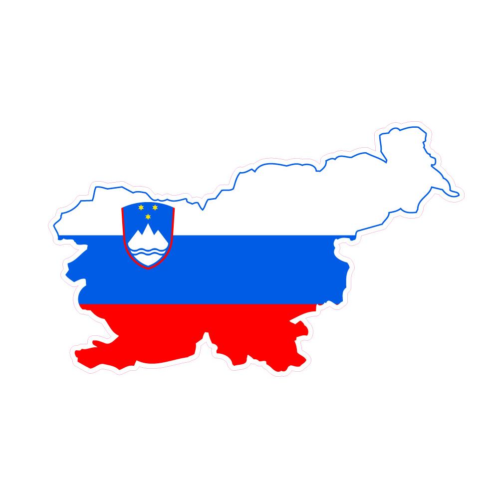 Sticker Flag of Slovenia Slovenia sticker flag map