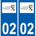 02 Viry-Noureuil logo ville autocollant plaque sticker