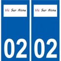 02 Vic-sur-Aisne logo ville autocollant plaque sticker