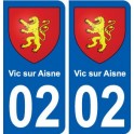 02 Vic-sur-Aisne ville autocollant plaque sticker