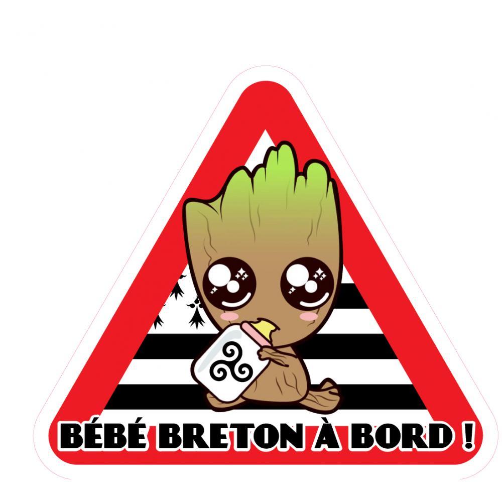Sticker autocollant conduite accompagnée voiture breton