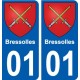 01 Bressolles ville autocollant plaque sticker