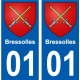 01 Bressolles ville autocollant plaque sticker