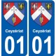 01 Ceyzériat ville autocollant plaque sticker