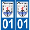 01 Chevroux logo ville autocollant plaque sticker