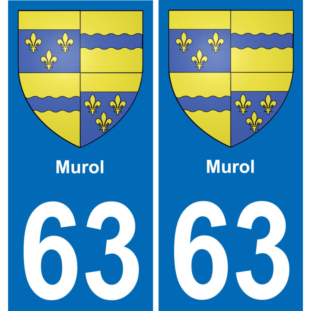 63 Murol blason autocollant plaque stickers ville