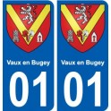 01 Vaux-en-Bugey ville autocollant plaque sticker