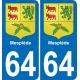 64 Mesplède coat of arms sticker plate stickers city