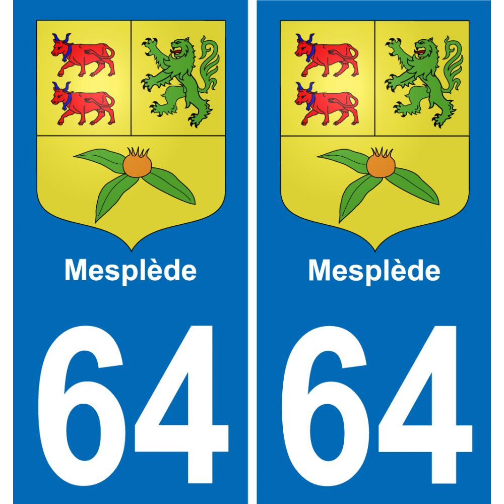 64 Mesplède stemma adesivo piastra adesivi città
