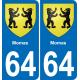 64 Momas coat of arms sticker plate stickers city