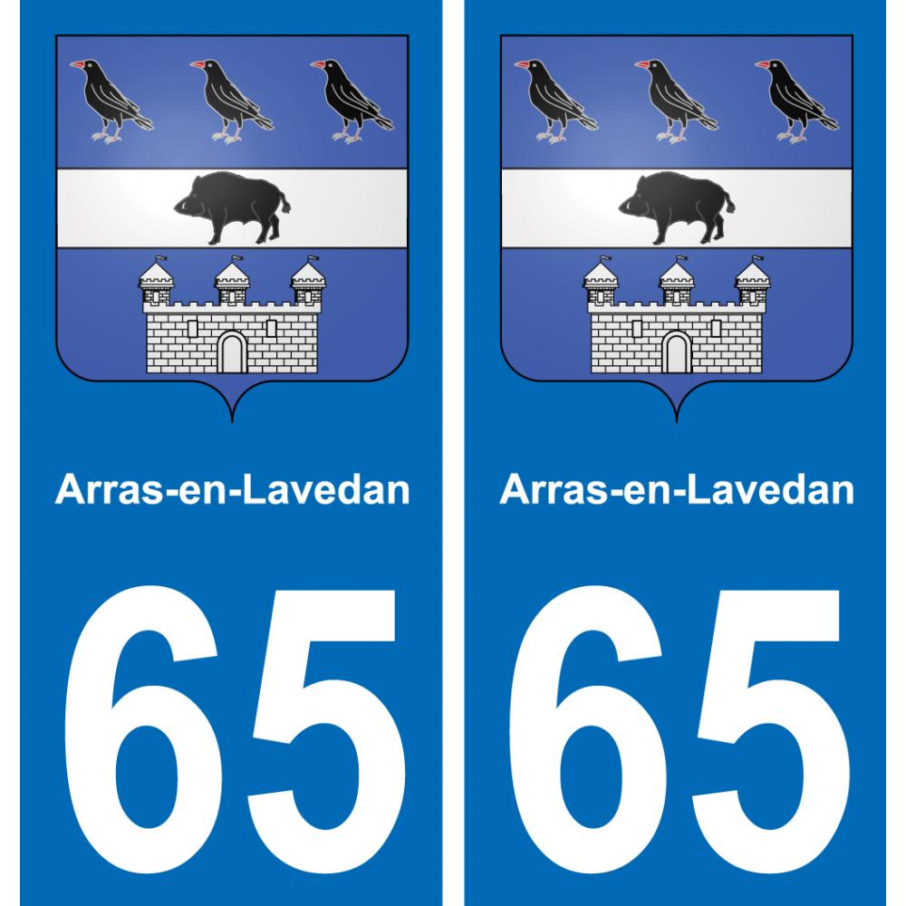 65 Arras-en-Lavedan sticker plate registration city