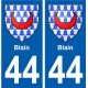 44 Blain autocollant plaque stickers ville