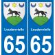 65 Loudenvielle autocollant sticker plaque immatriculation auto ville