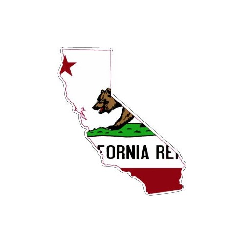 Autocollant sticker adhesif voiture drapeau carte californie usa california