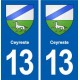 13 Ceyreste escudo de armas de la ciudad de etiqueta, placa de la etiqueta engomada
