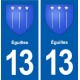 13 Éguilles blason ville autocollant plaque sticker