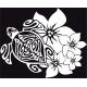 Tortue hibiscus autocollant stickers 8