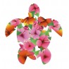 Tortue hibiscus couleur autocollant stickers