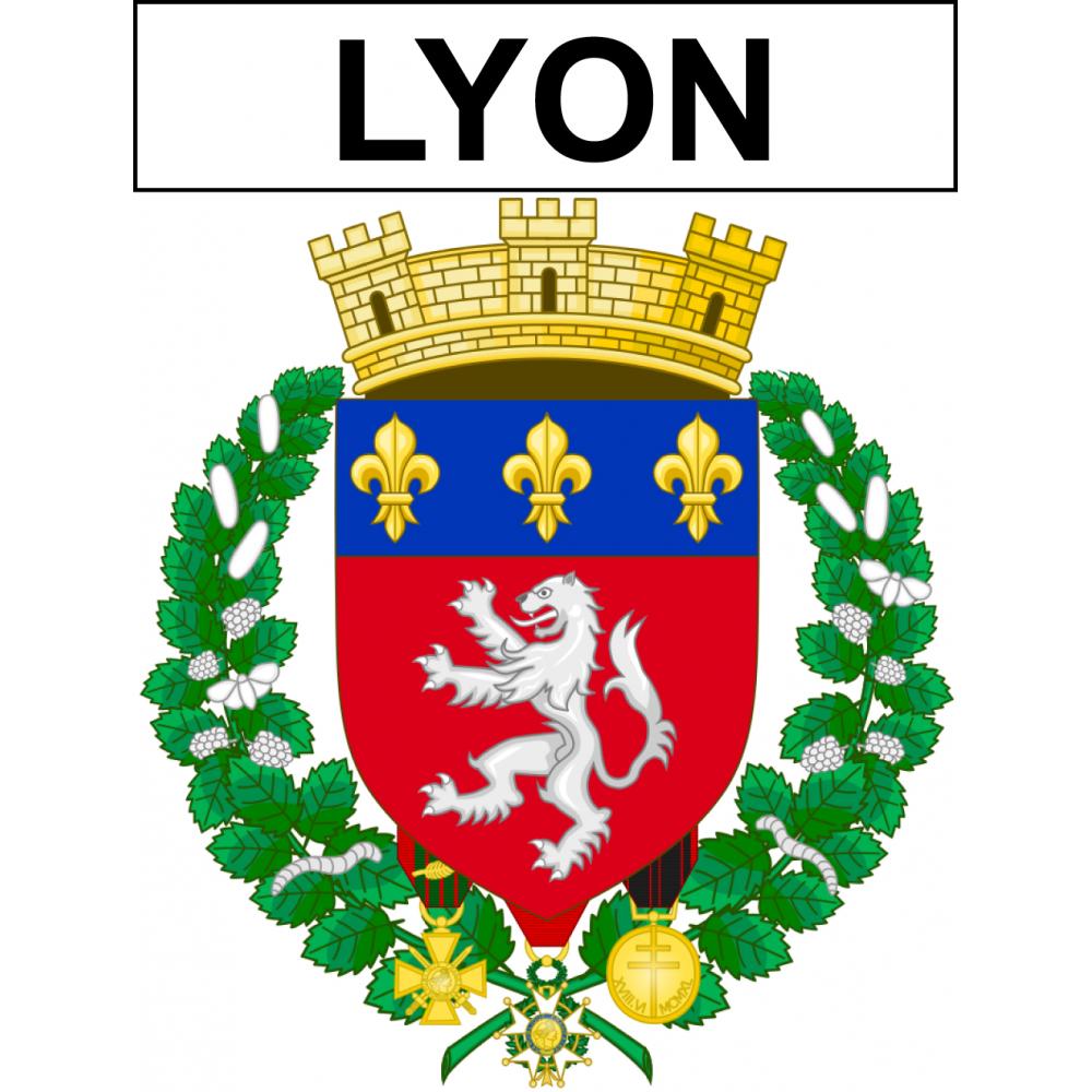 Pegatinas escudo de armas de Lyon adhesivo de la etiqueta engomada