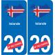 islande carte drapeau autocollant sticker plaque immatriculation auto voiture département