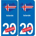 Iceland map flag sticker sticker plaque immatriculation