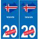 islande carte drapeau autocollant sticker plaque immatriculation auto voiture département