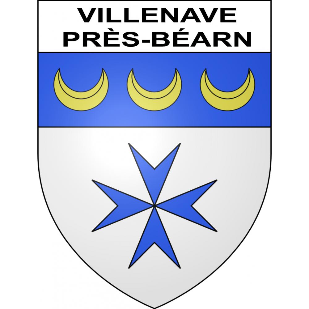 Pegatinas escudo de armas de Villenave-près-Béarn adhesivo de la etiqueta engomada