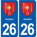 26 Donzère blason autocollant plaque stickers ville