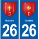 26 Donzère blason autocollant plaque stickers ville