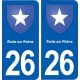 26 étoile-sur-Rhône blason autocollant plaque stickers ville