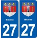 27 Brionne blason autocollant plaque stickers ville