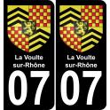 07 La Voulte-sur-Rhône placa etiqueta de registro de la ciudad fondo negro