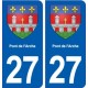 27 Pont de l'Arche blason autocollant plaque stickers ville