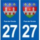 27 Pont de l'Arche blason autocollant plaque stickers ville