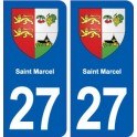 27 Saint Marcel blason autocollant plaque stickers ville