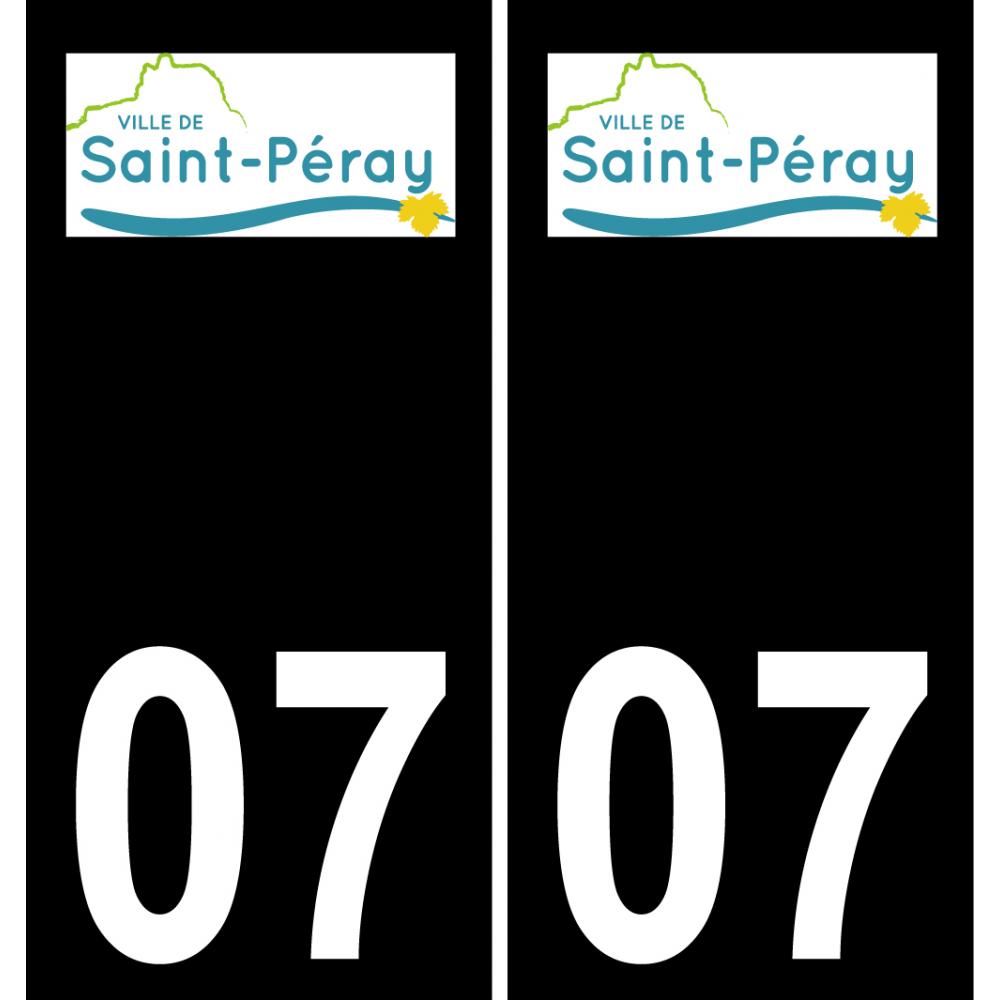 07 Saint-Péray logotipo de la etiqueta engomada de la placa de registro de la ciudad