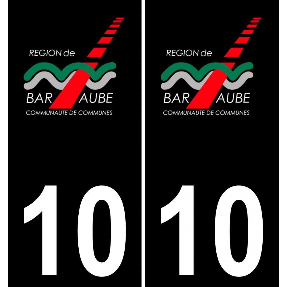 10 Bar-sur-Aube logotipo de la etiqueta engomada de la placa de registro de la ciudad
