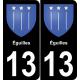 13 Éguilles blason ville autocollant plaque sticker