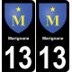 13 Marignane ville autocollant plaque