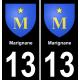 13 Marignane ville autocollant plaque