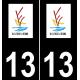 13 Ensuès-la-Redonne logo sticker plate registration city black background