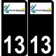 13 Les Pennes-Mirabeau logo sticker plate registration city black background